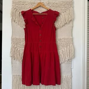 Trina Turk Cotton Flutter Sleeve Dress